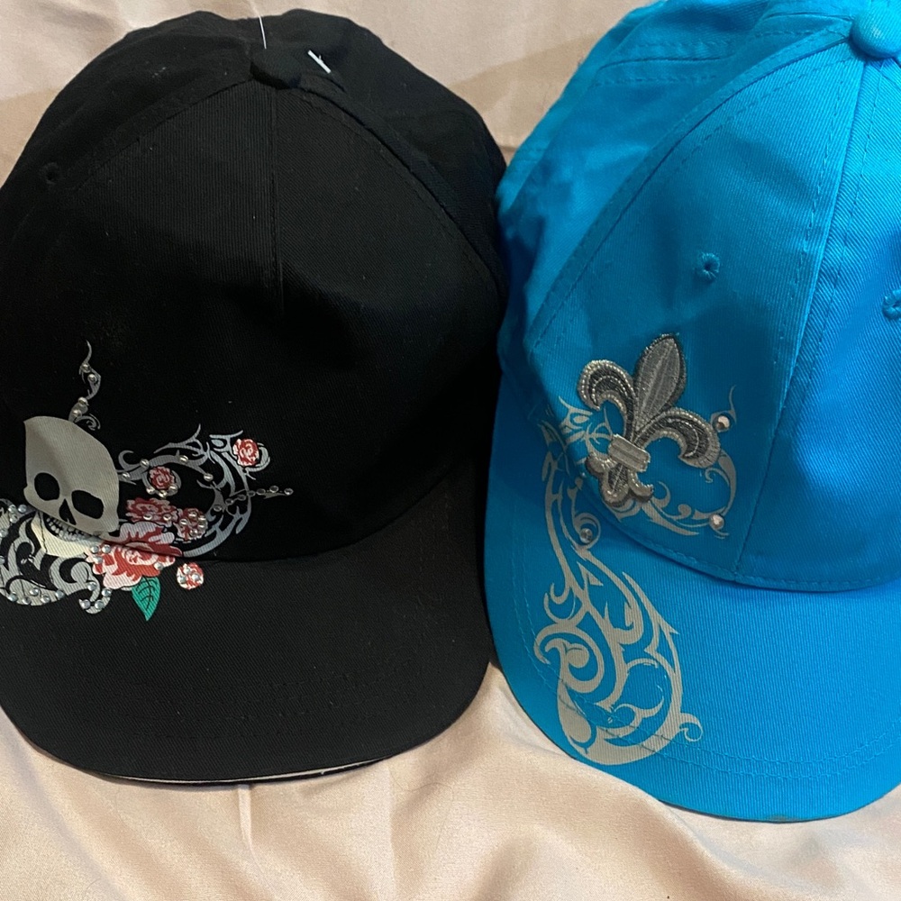 Express Black and Blue Graphic Caps
